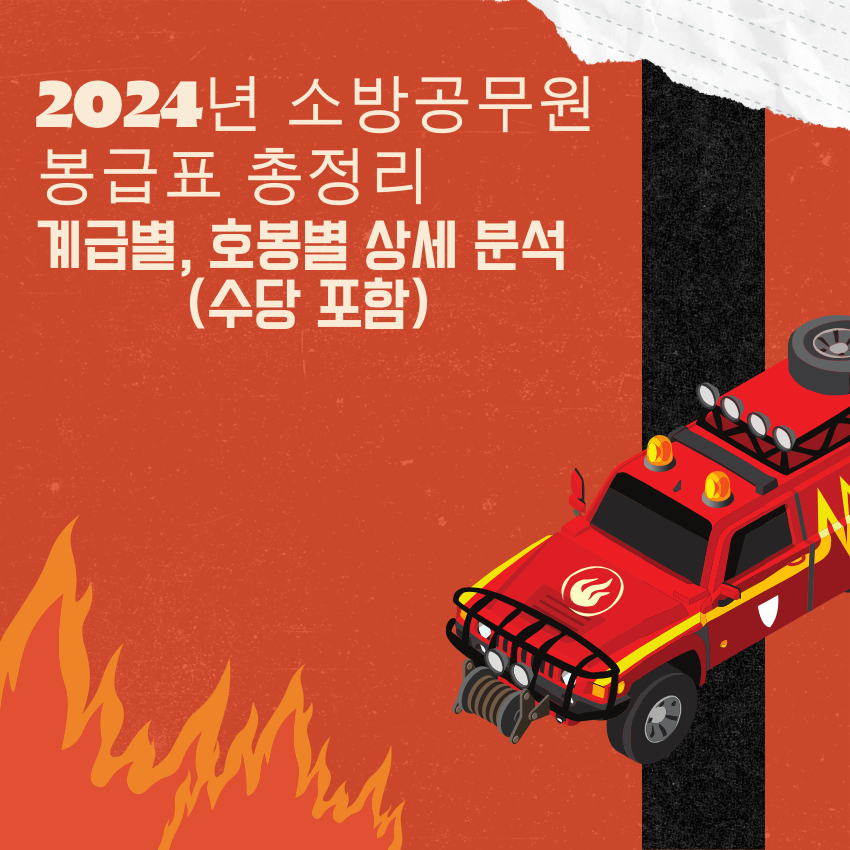 2024년 소방공무원 봉급표 총정리