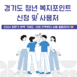 경기도 청년 복지포인트 신청 및 사용처